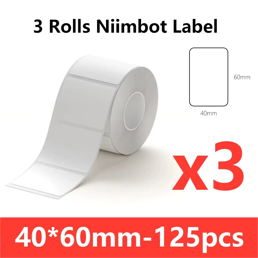 B1 White Sticker 3/5/10 Rolls Waterproof Paper Adhesive Label White Anti-Oil for B1 B21 Mini Thermal Printer Tape