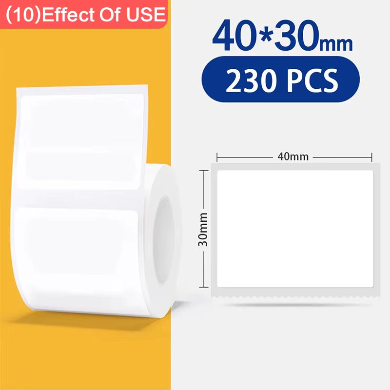 B1 White Sticker 3/5/10 Rolls Waterproof Paper Adhesive Label White Anti-Oil for B1 B21 Mini Thermal Printer Tape