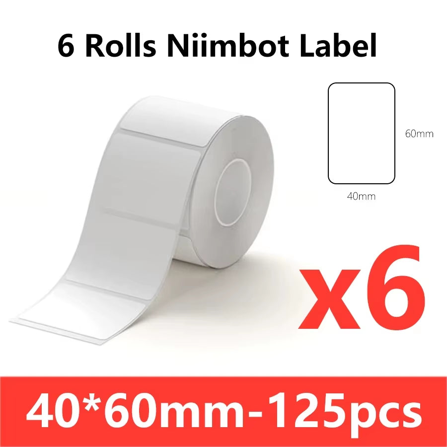 B1 White Sticker 3/5/10 Rolls Waterproof Paper Adhesive Label White Anti-Oil for B1 B21 Mini Thermal Printer Tape