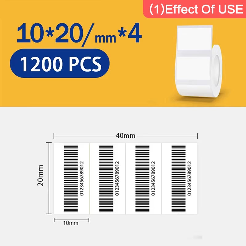 B1 White Sticker 3/5/10 Rolls Waterproof Paper Adhesive Label White Anti-Oil for B1 B21 Mini Thermal Printer Tape