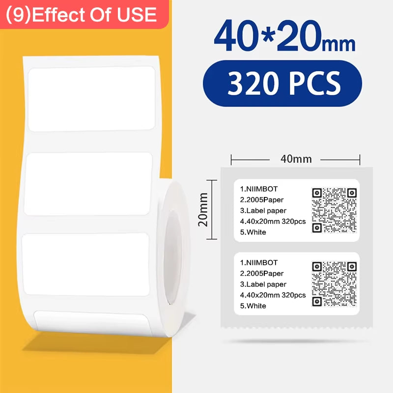B1 White Sticker 3/5/10 Rolls Waterproof Paper Adhesive Label White Anti-Oil for B1 B21 Mini Thermal Printer Tape